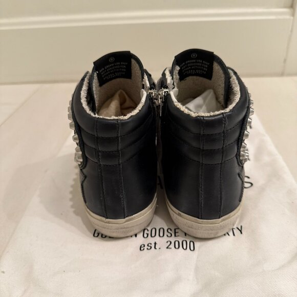Golden Goose Slide Distressed Studded Sneakers - Picture 4 of 10